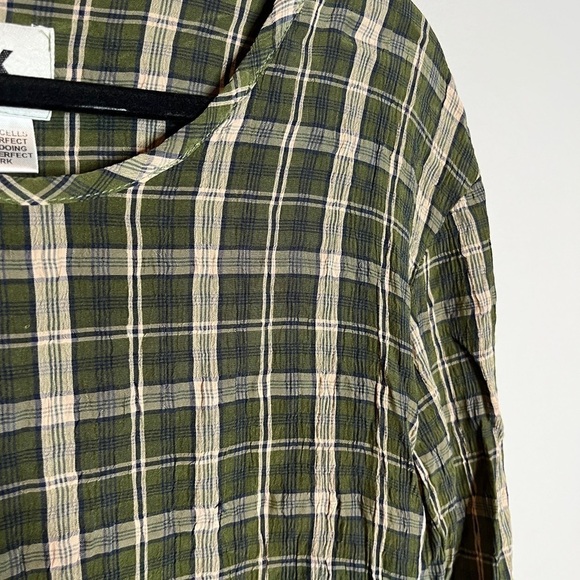 Flax plaid long sleeve top - Picture 3 of 4